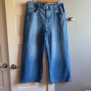 Gap 33 16 short high-rise stride wide leg denim blue jeans